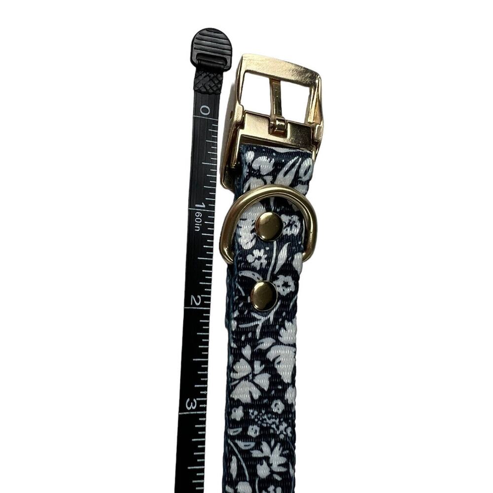 Reversible Dog Collar Small Blue Floral Plaid 12”-15” Neck Bond & Co New